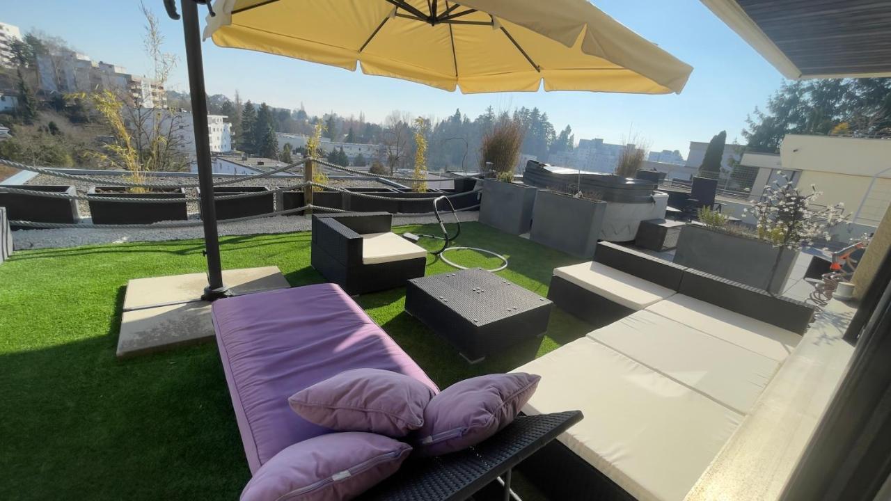 Penthouse - 3 Schlafzimmer- Sonnige Dachterrasse -Whirlpool & Alpenblick - Perfekt Fuer Romantik Oder Familienurlaub Mit Kind, Hund Willkommen - By Ferienwohnenamsee - Юберлинген Екстериор снимка