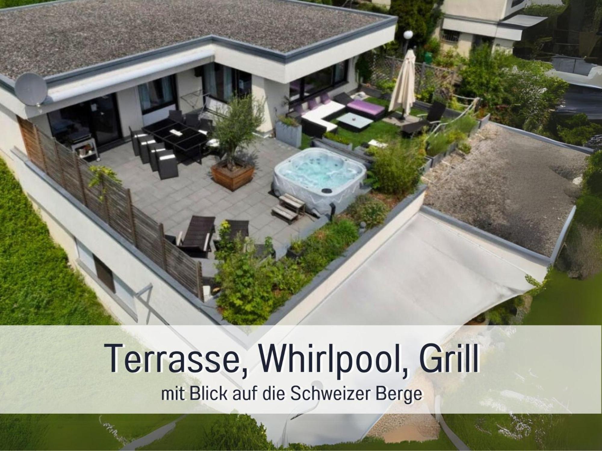 Penthouse - 3 Schlafzimmer- Sonnige Dachterrasse -Whirlpool & Alpenblick - Perfekt Fuer Romantik Oder Familienurlaub Mit Kind, Hund Willkommen - By Ferienwohnenamsee - Юберлинген Екстериор снимка